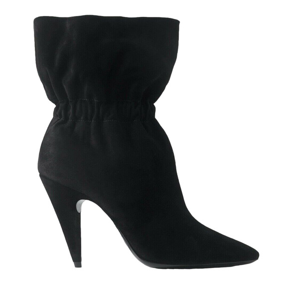 Saint Laurent YSL Etienne 95 Black Suede Runway Elastic Cuff Heel Ankle Boot 42 - Picture 1 of 12
